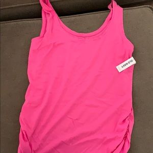 Pink fitted maternity tank top